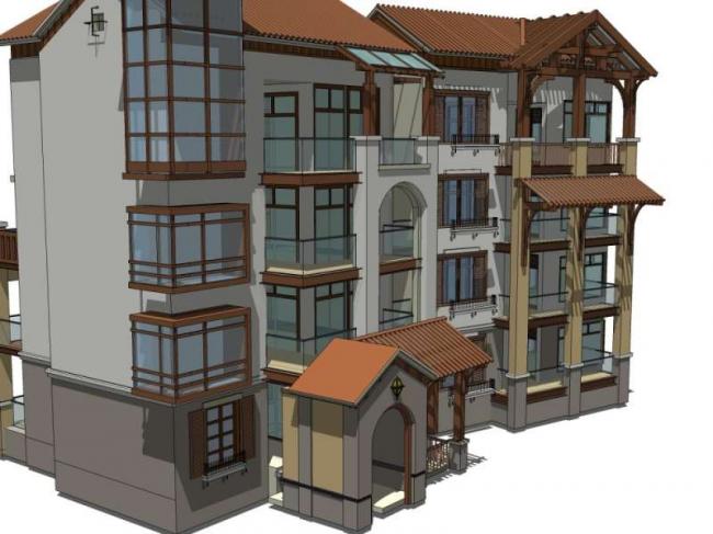 Sketchup住宅模型|多层住宅，欧式古典风格