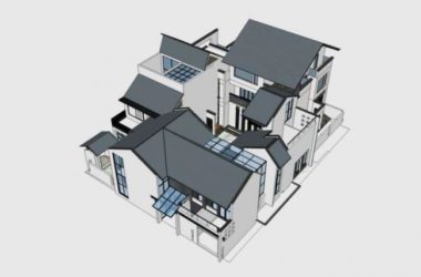 Sketchup住宅模型|多层住宅，中式合院，中式风格-BIM建筑网
