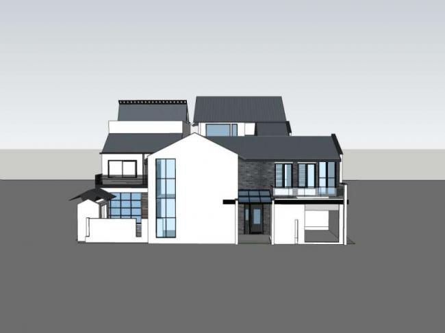Sketchup住宅模型|多层住宅，中式合院，中式风格