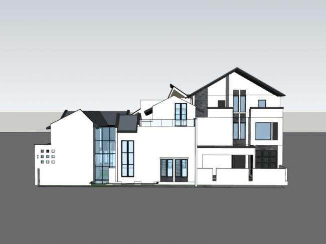 Sketchup住宅模型|多层住宅，中式合院，中式风格