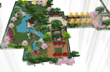 Sketchup景观模型|小区景观，住宅景观，古典风格-BIM建筑网