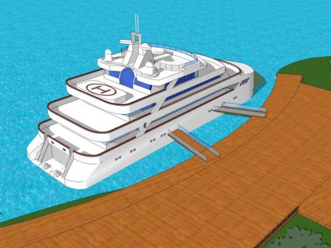 Sketchup景观模型|码头景观，滨水景观，现代风格