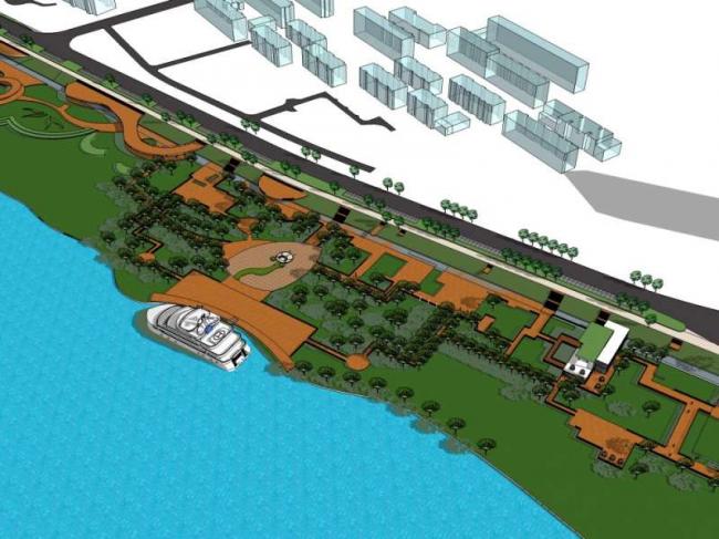 Sketchup景观模型|码头景观，滨水景观，现代风格