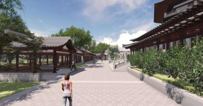 Sketchup景观模型|公园景观，中式风格，中式园林，古建