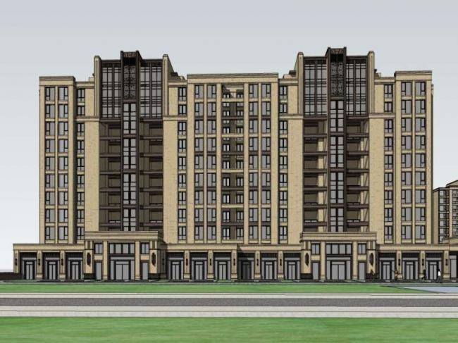 Sketchup住宅模型|高层住宅，古典风格