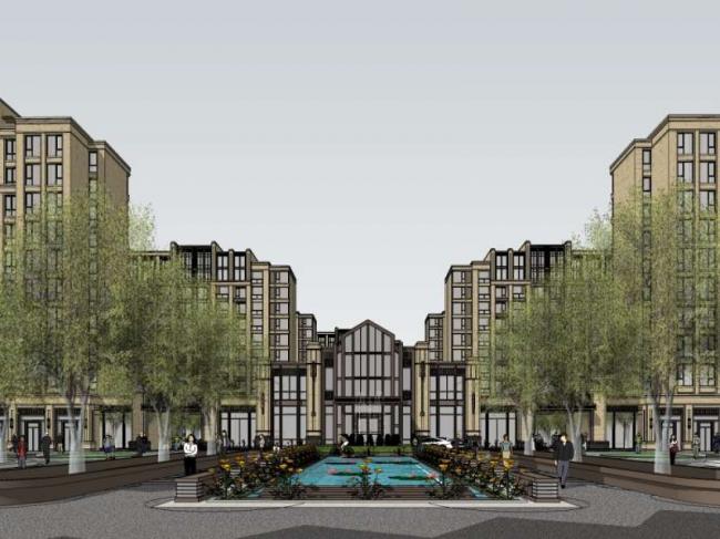 Sketchup住宅模型|高层住宅，古典风格