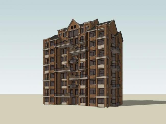 Sketchup住宅模型|多层住宅，英式古典风格