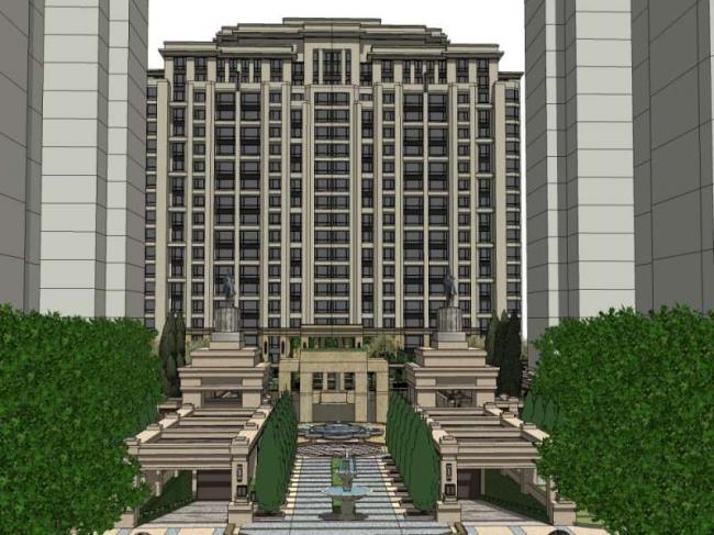 Sketchup住宅模型|高层住宅，古典风格