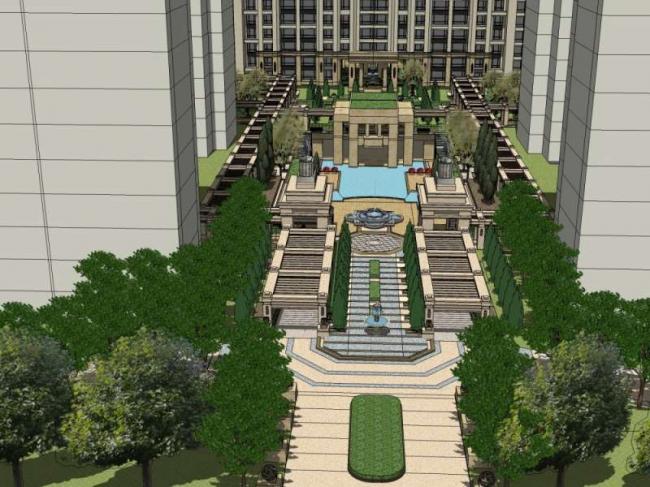 Sketchup住宅模型|高层住宅，古典风格