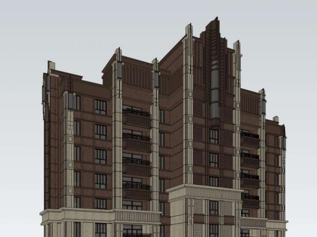 Sketchup住宅模型|超高层住宅，古典风格