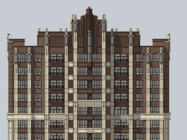 Sketchup住宅模型|超高层住宅，古典风格