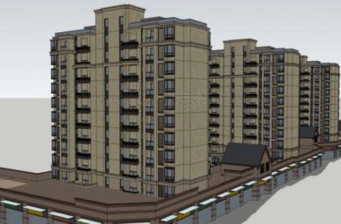 Sketchup住宅模型|小高层住宅，底层商业，居住建筑，古典风格-BIM建筑网