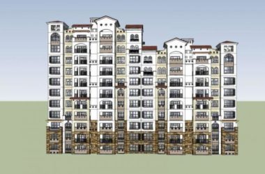 Sketchup住宅模型|高层住宅，古典风格-BIM建筑网