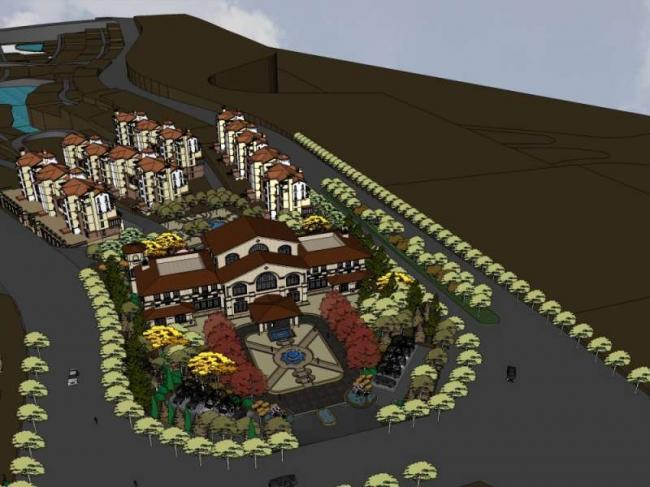 Sketchup住宅模型|多层住宅小区，售楼处，古典风格