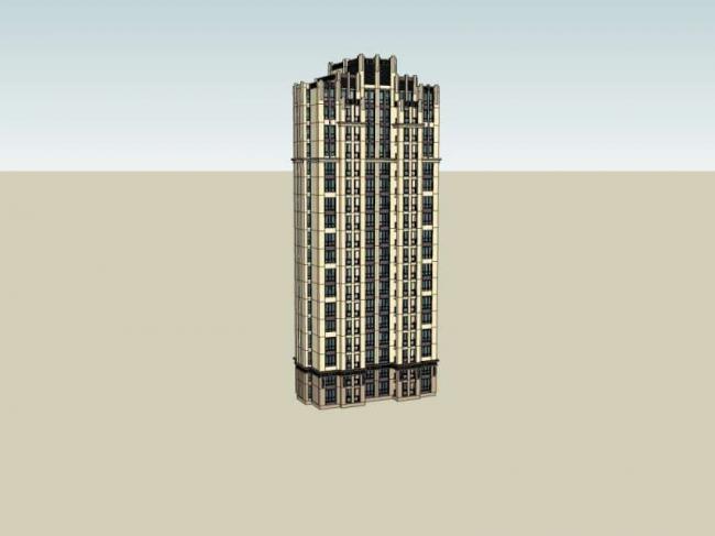 Sketchup住宅模型|高层住宅，居住建筑，古典风格