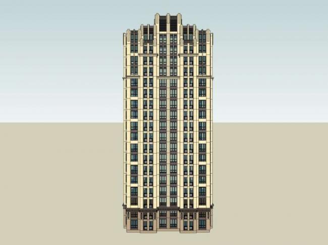 Sketchup住宅模型|高层住宅，居住建筑，古典风格