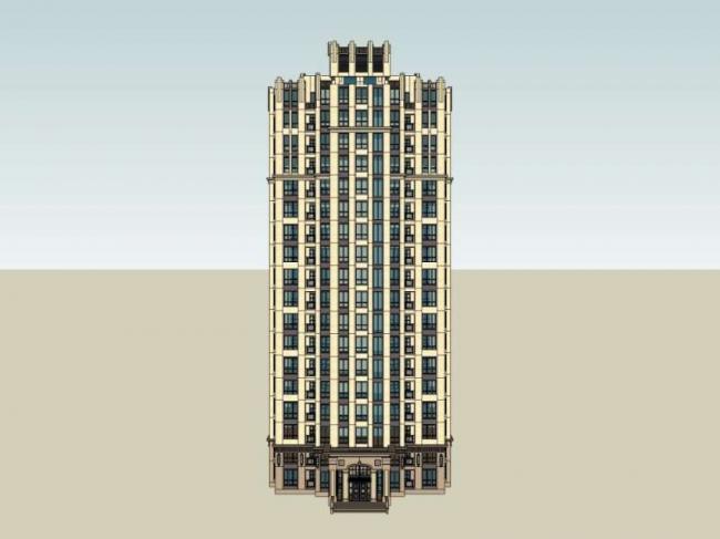 Sketchup住宅模型|高层住宅，居住建筑，古典风格