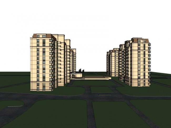 Sketchup住宅模型|小高层住宅，居住建筑，古典风格