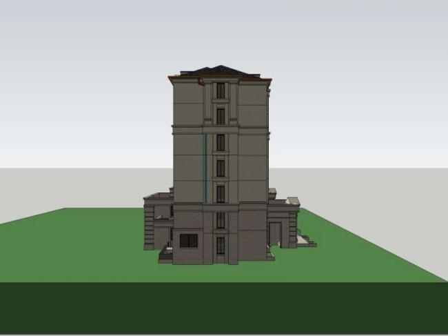Sketchup住宅模型|多层住宅，欧式风格