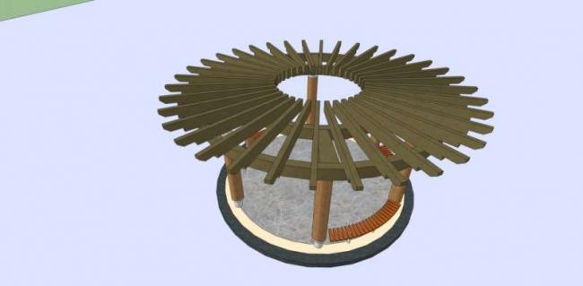 Sketchup小品模型|亭子，现代风格，小品