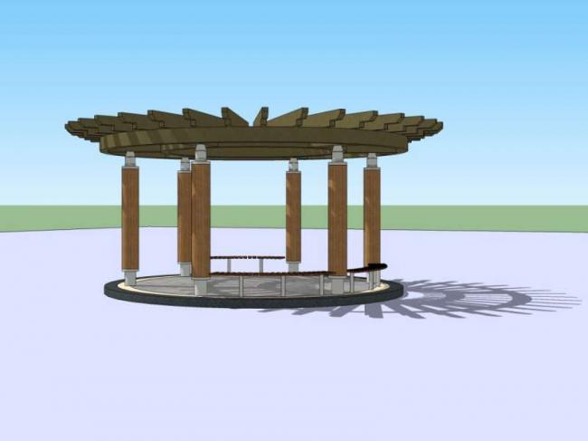 Sketchup小品模型|亭子，现代风格，小品