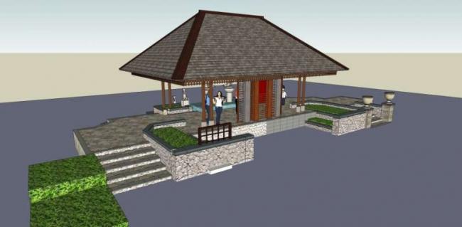 Sketchup小品模型|亭子，古典风格，小品