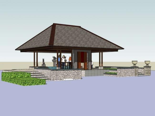 Sketchup小品模型|亭子，古典风格，小品