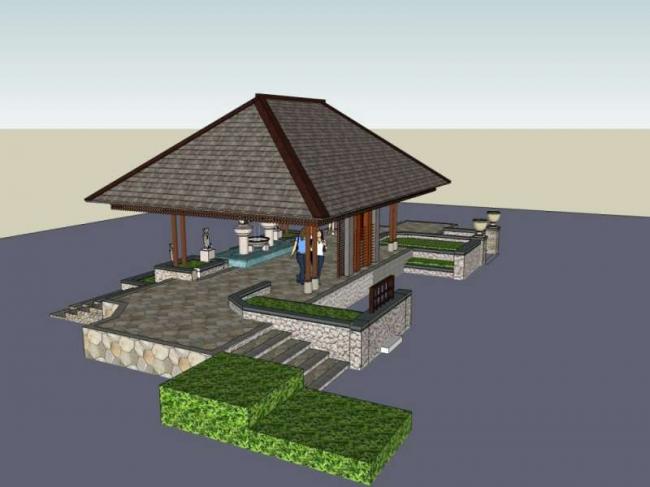 Sketchup小品模型|亭子，古典风格，小品