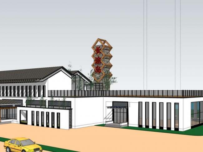 Sketchup车站路桥|多层码头，中式风格