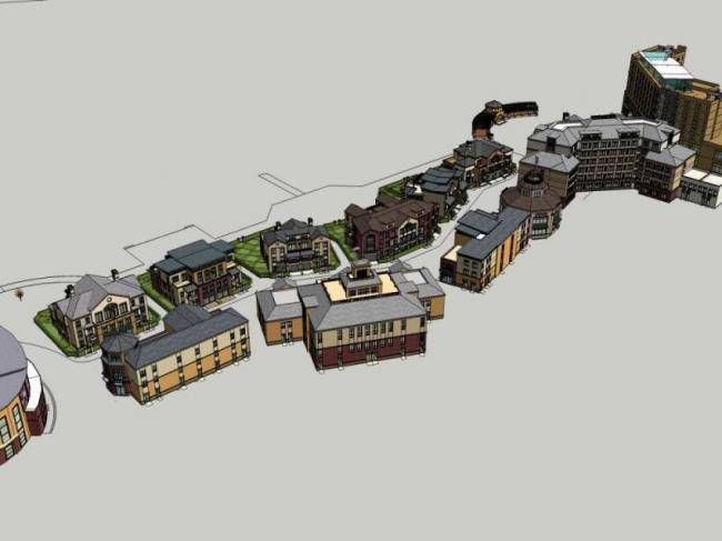 Sketchup商业模型|多层商业街，古典风格