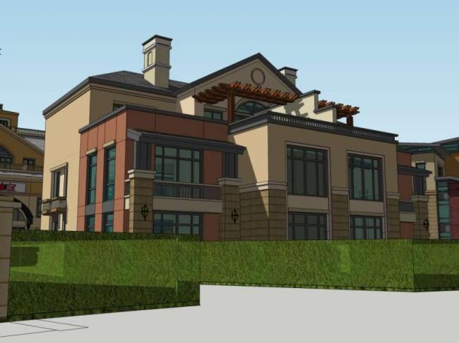 Sketchup商业模型|多层商业街，古典风格