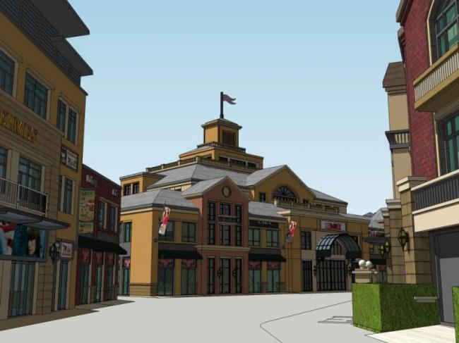 Sketchup商业模型|多层商业街，古典风格