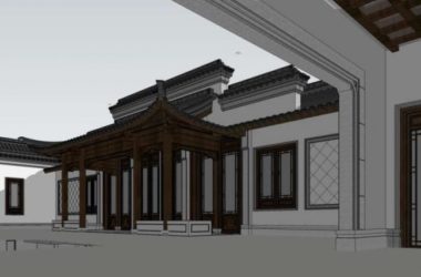 Sketchup古建筑模型|多层庭院，中式风格，古建-BIM建筑网