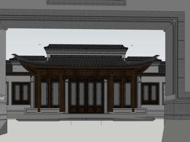 Sketchup古建筑模型|多层庭院，中式风格，古建