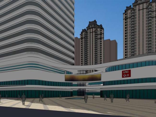 Sketchup综合体模型|多高层综合体，高层办公楼，商业，酒店，公寓，现代风格