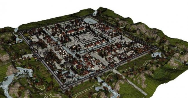 Sketchup古建筑模型|多层古城，中式风格，古建