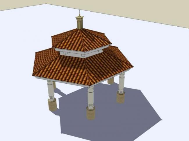 Sketchup小品模型|亭子 古典风格 小品