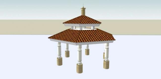 Sketchup小品模型|亭子 古典风格 小品