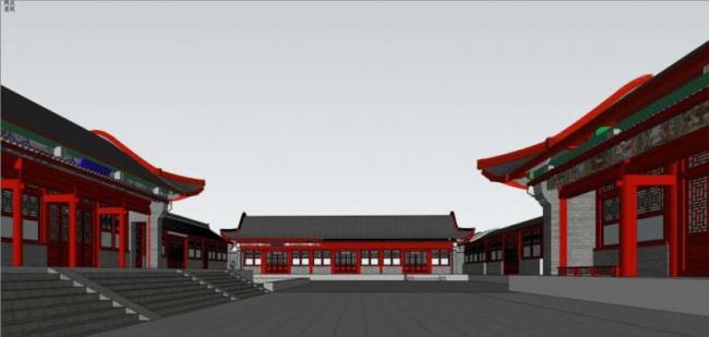 Sketchup古建筑模型|多层寺庙，古寺古庙，中式风格，古建