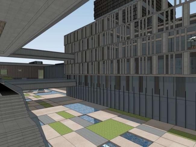 Sketchup办公模型|高层办公区，现代风格