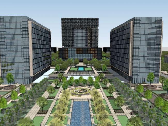 Sketchup办公模型|高层办公区，现代风格