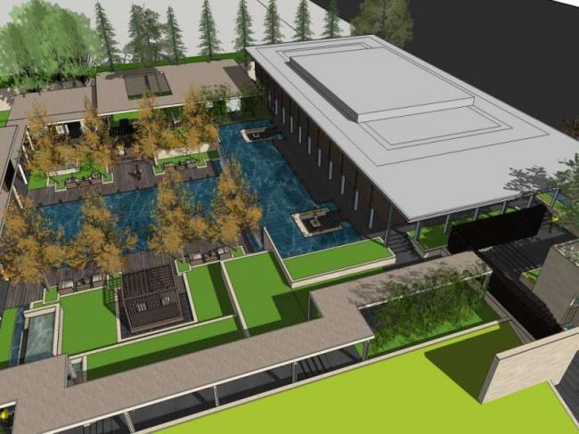 Sketchup办公模型|多层办公楼，现代风格