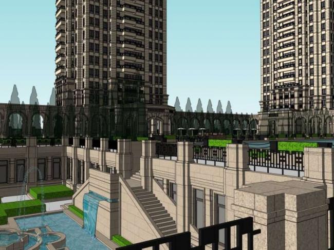 Sketchup住宅模型|高层住宅，古典风格