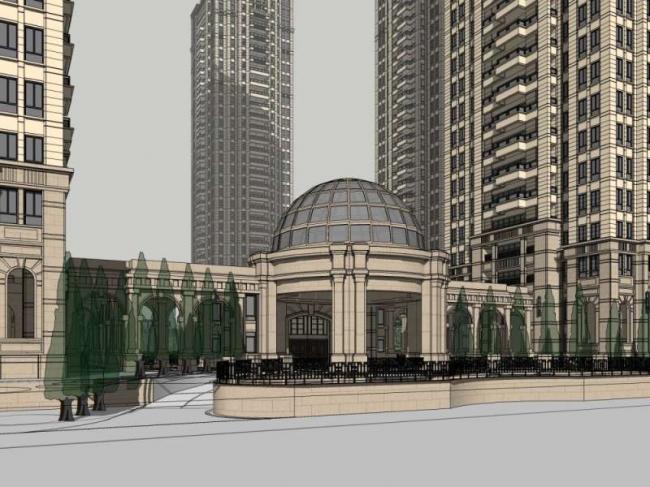 Sketchup住宅模型|高层住宅，古典风格
