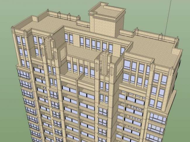Sketchup住宅模型|高层住宅，居住建筑，古典风格