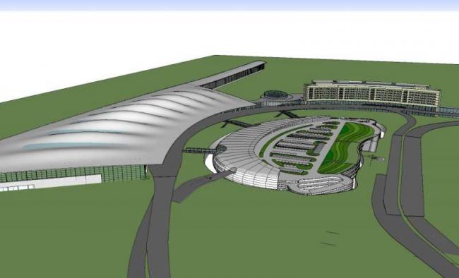 Sketchup车站路桥|机场，现代风格