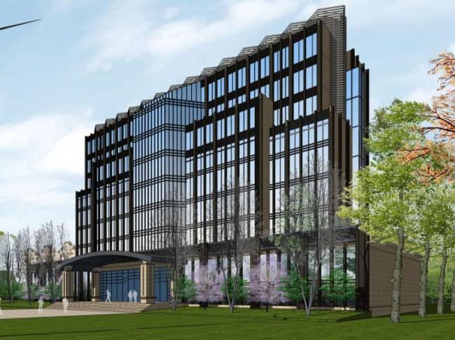 Sketchup办公模型|多层办公楼，现代风格