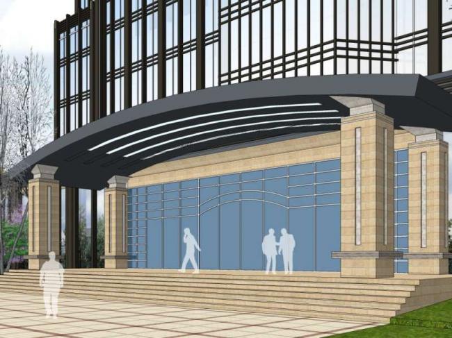 Sketchup办公模型|多层办公楼，现代风格