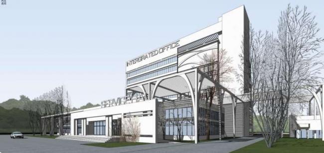 Sketchup办公模型|多层办公楼，现代风格