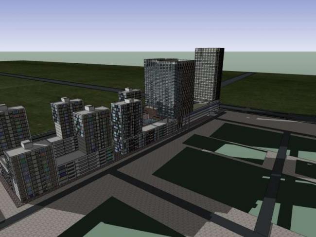 Sketchup住宅模型|高层住宅，现代风格